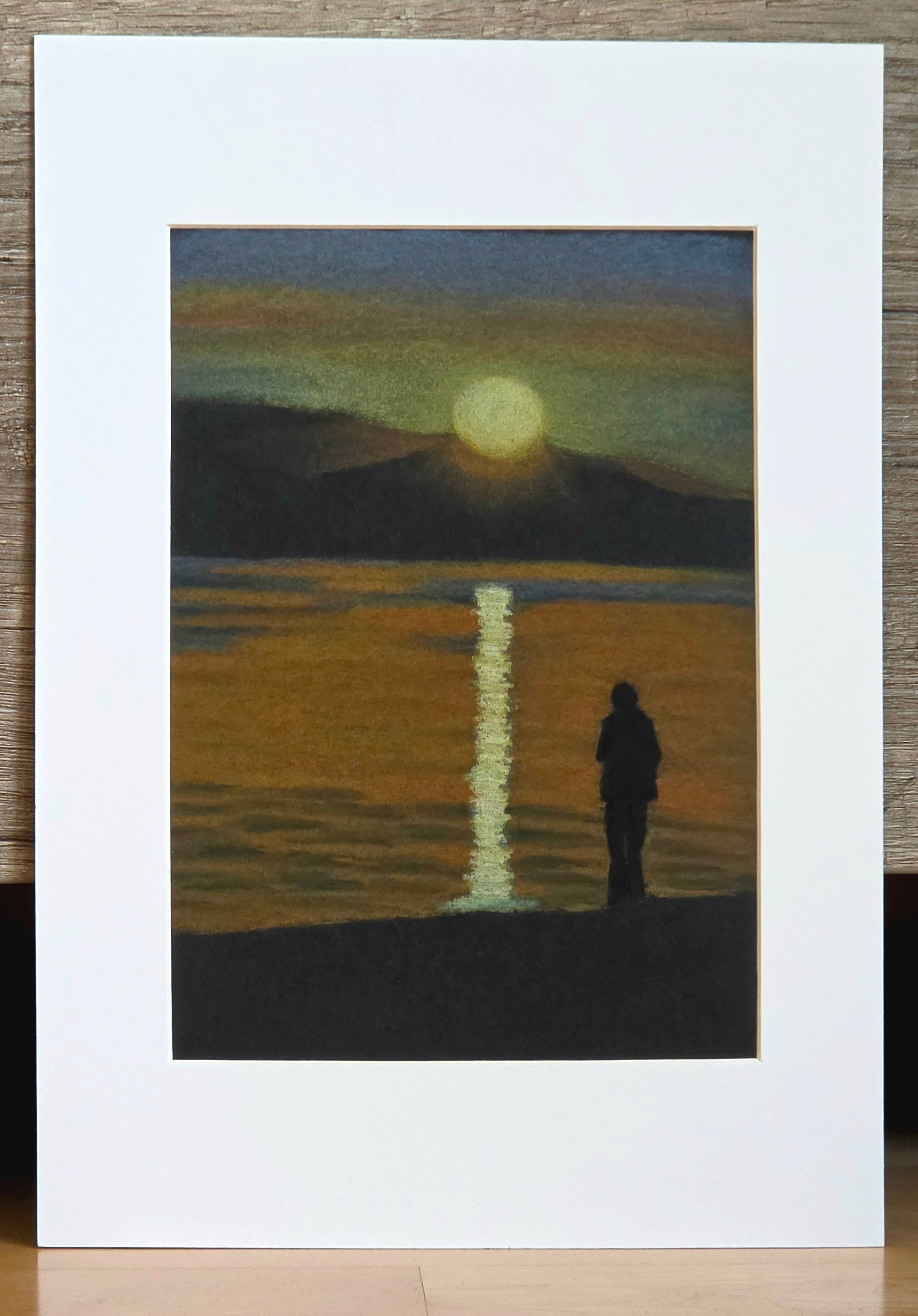 Pastellgemälde "Sunset in Scotland"
