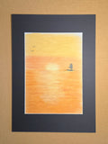 Meerliebe Kunstbild "Sonnenuntergang in rot"