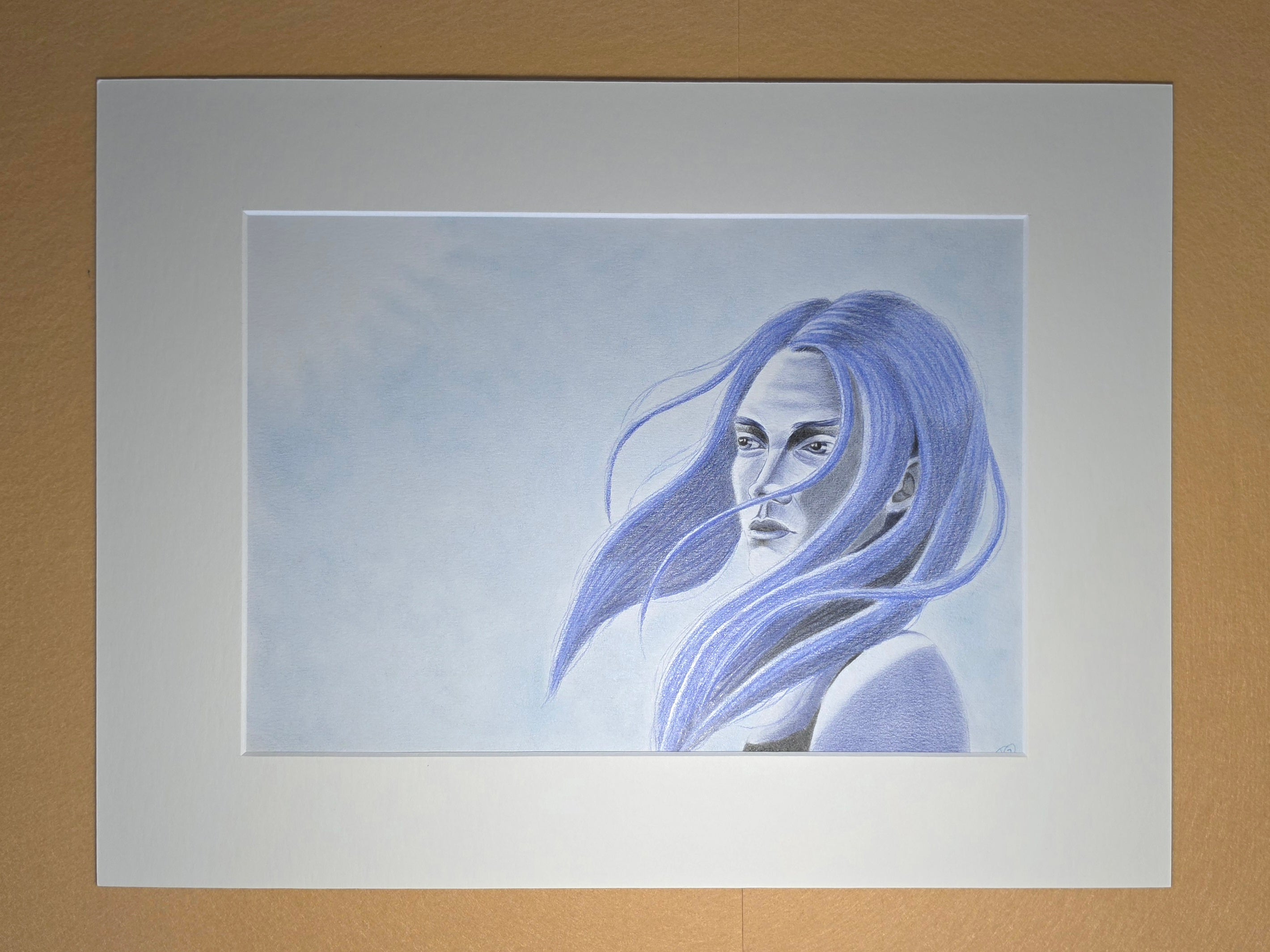 Kunstbild/Portrait einer hoffnungsvollen Frau, "Shallow Light"